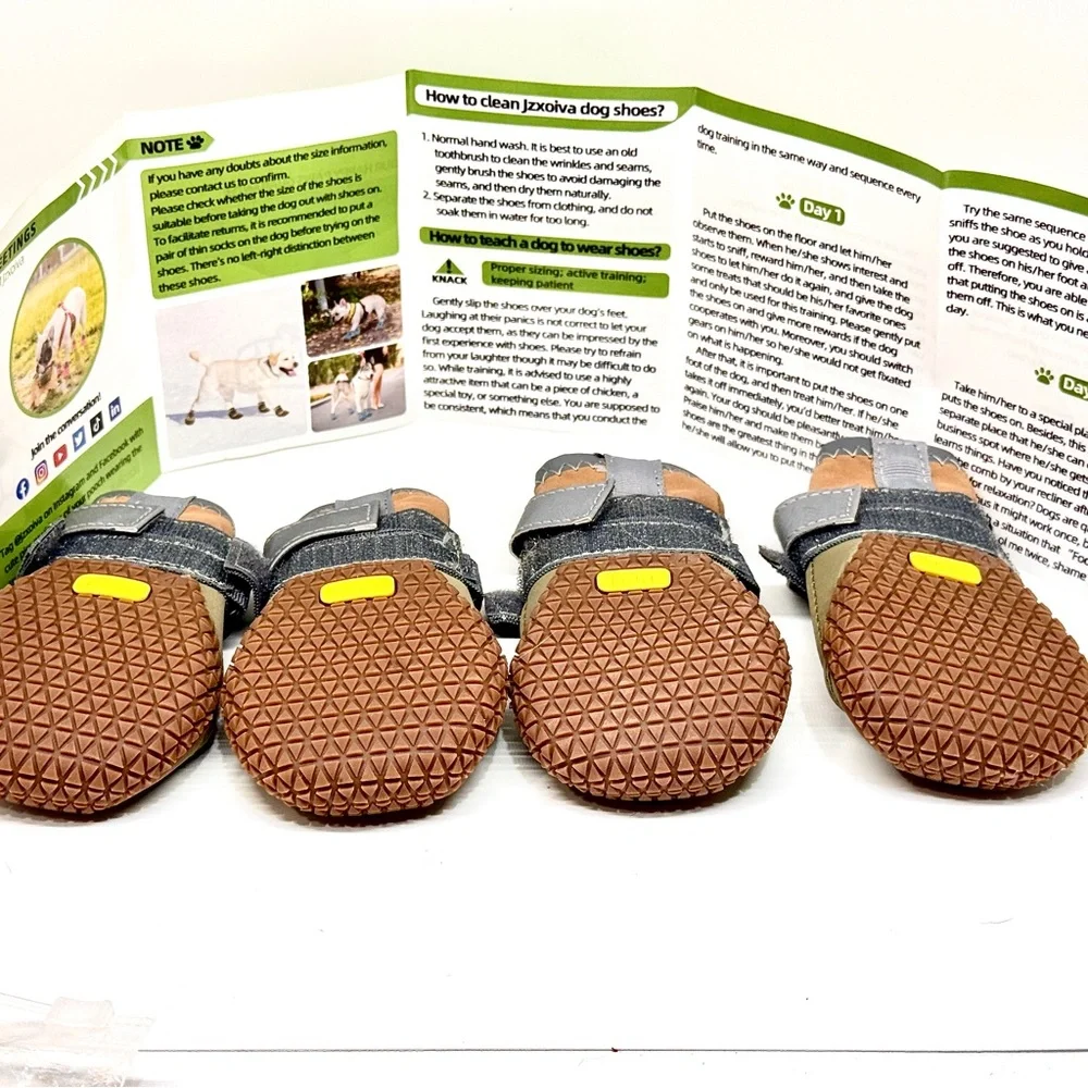 JZXOIVA DOG SHOES Size 6 Medium Paw Protection Indoor Outdoor Cold Hot Rain T269